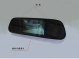 5寸后視鏡，車載倒車鏡，液晶顯示器，5寸倒車鏡，2路視頻，高清雙視頻，超薄，倒車優(yōu)先
